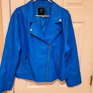 Faux leather motorcycle jacket